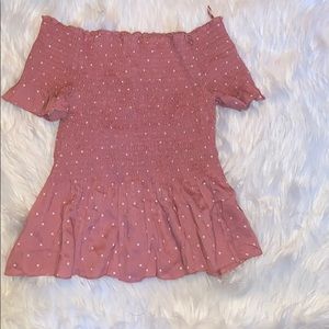 Pink polka dot shirt